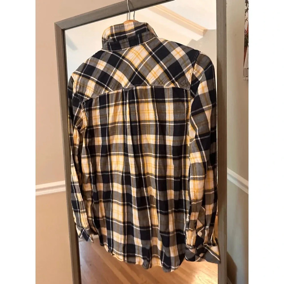Women's Levi's Plaid Button Down Shirt Size S Blue Yellow - Picture 4 of 4